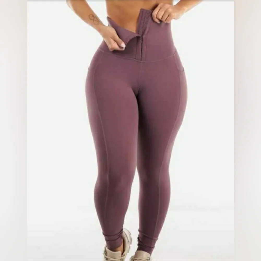 💖Purple High Waisted Corset Legging - Picture 2 of 7